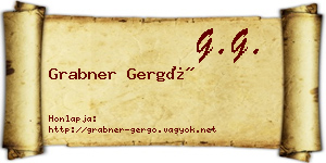 Grabner Gergő névjegykártya